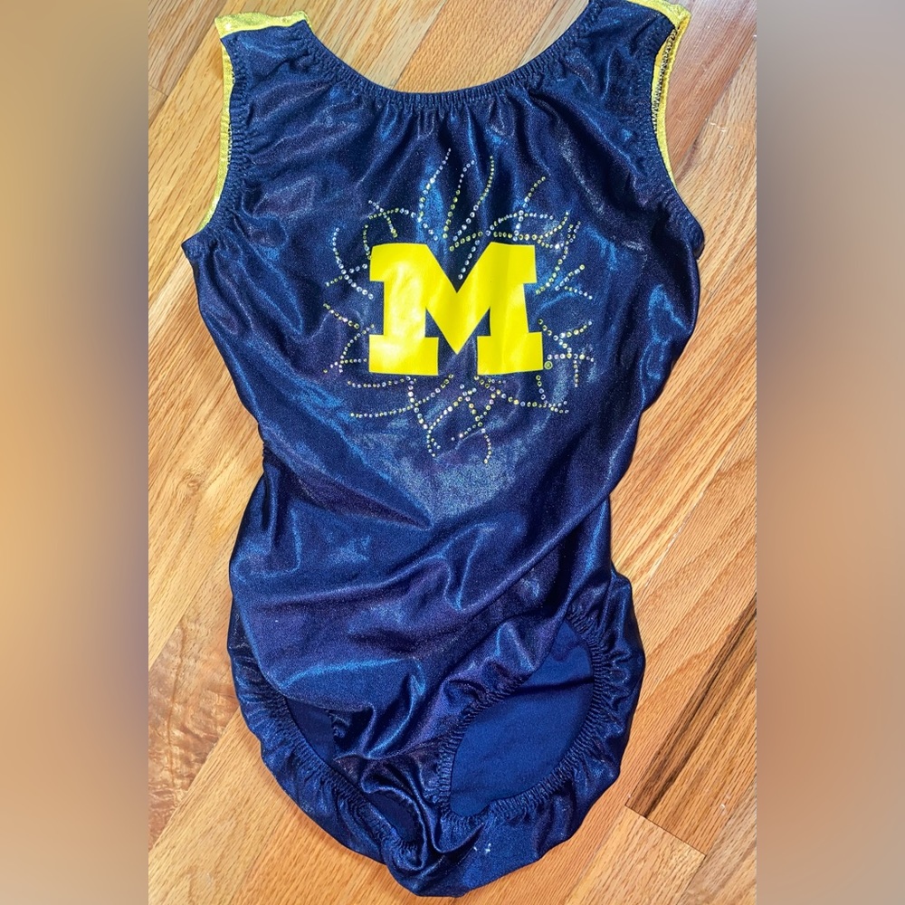 Foxy’s Michigan Gymnastics Leotard, sz adult small